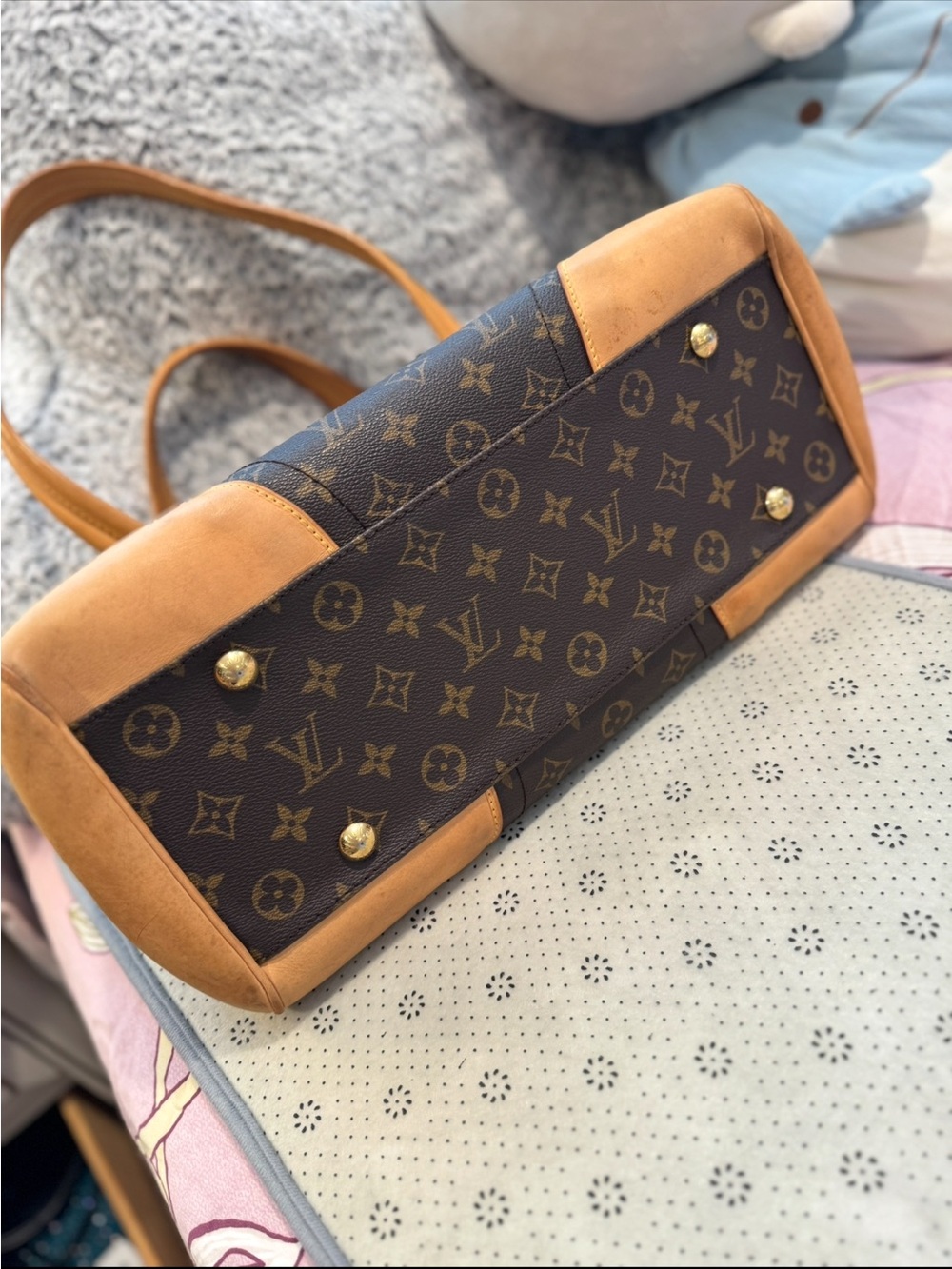Louis Vuitton Monogram Top-Handle Satchel in Brown and Tan - Picture 9 of 9